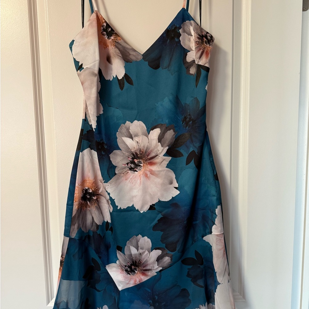 Marciano Satin Floral Midi Dress - Size XS